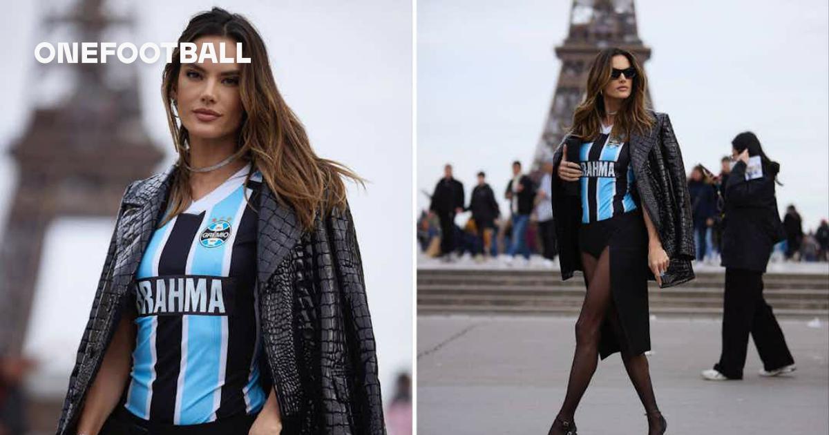 Mais que futebol: Alessandra Ambrósio veste camisa do Grêmio em Paris  Fashion Week, Brahma Futebol, Alfaiataria