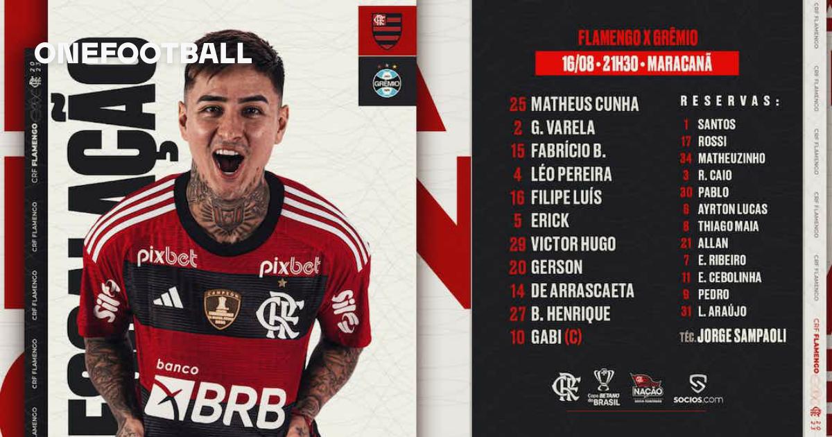 SAIU! Flamengo divulga escalação para jogo contra o Santos - Coluna do Fla