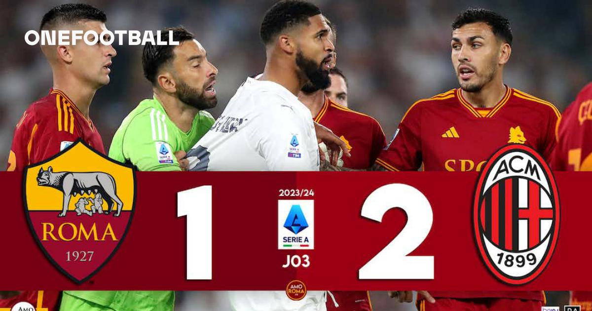 AS Roma 1 – 2 Milan : La Roma reste à 1 point après 3 journées.