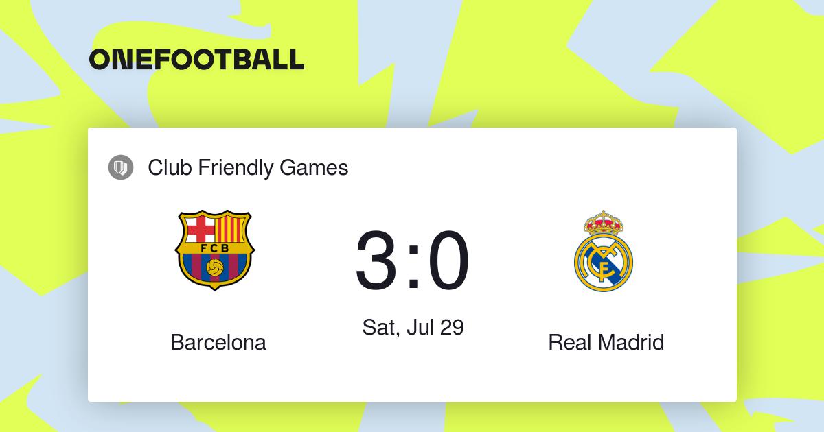 The results of friendly matches of the best football clubs, barcelona, real  madrid 