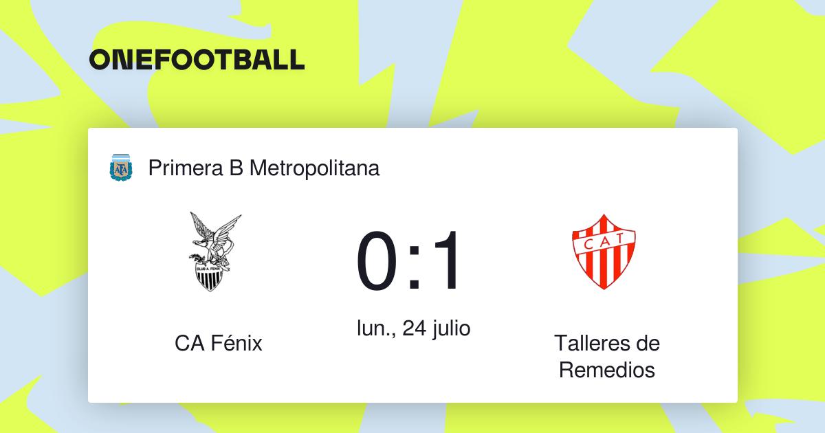 Talleres Remedios vs Fénix por la Primera B Metropolitana