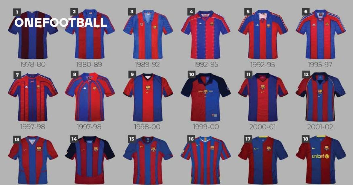 The 11 Greatest Barcelona Kits Of All Time Ranked Onefootball